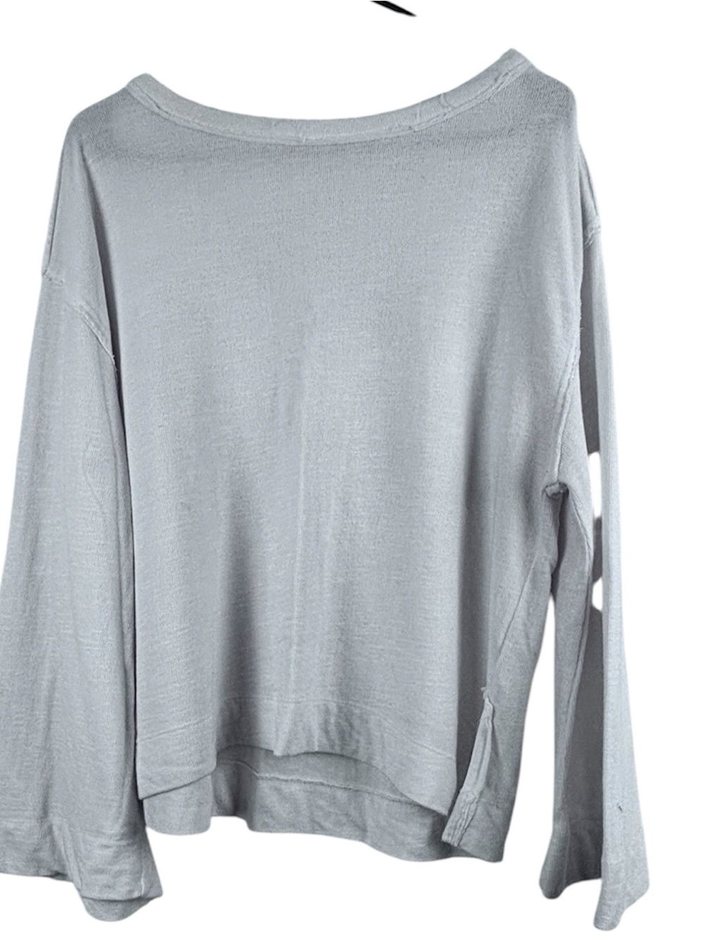 We The Free White Long Sleeve Top Wide sleeve Button detail Size XS Oversized